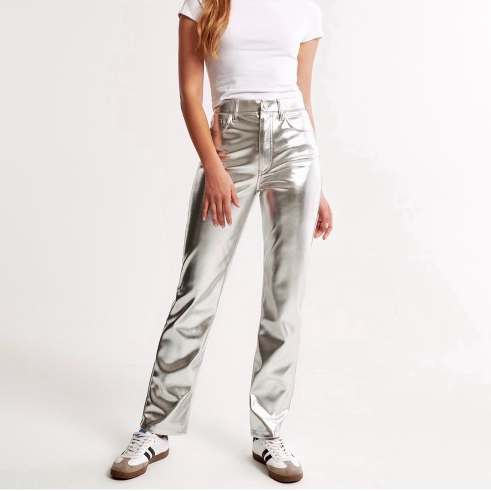 Abercrombie & Fitch Vegan Leather 90s Jeans